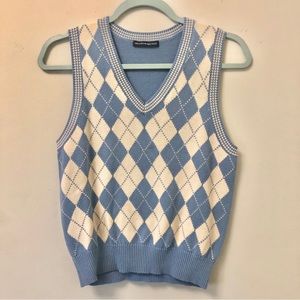Brandy Melville blue argyle sweater vest